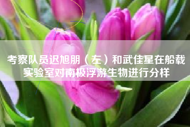 考察队员迟旭朋（左）和武佳星在船载实验室对南极浮游生物进行分样