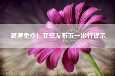 高速免费！交警发布五一出行提示